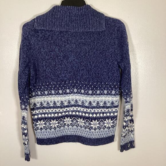 Tiara International Vintage Holiday Sweater Zip Up Snowflakes Beaded Medium Xmas - Picture 4 of 5